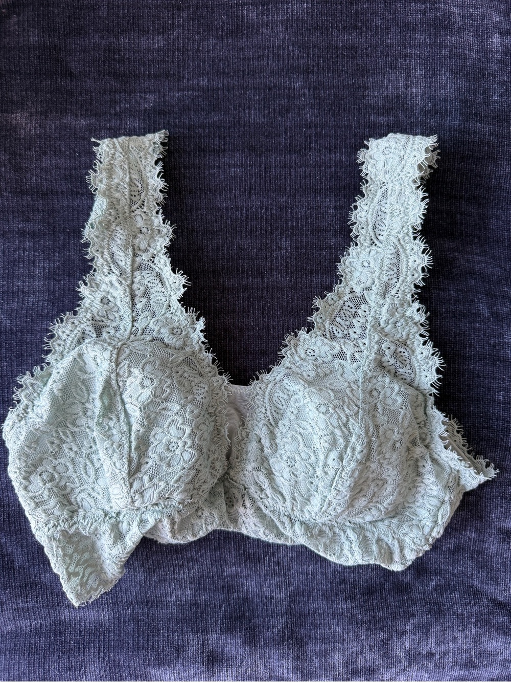 aerie S sage green lace bralette